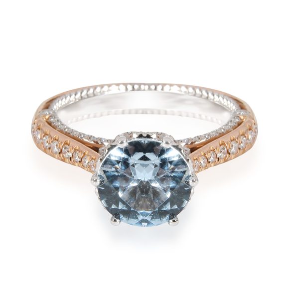 Verragio Blue Topaz & Diamond Engagement Ring in Sky Blue 0.6 CTW - Picture 1 of 3